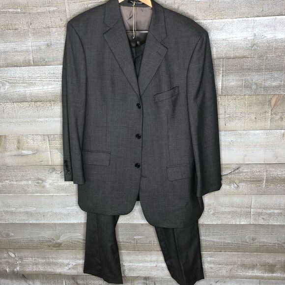 Kasper 42R vintage 100% new wool blazer suit grey men set 42R - Picture 1 of 6